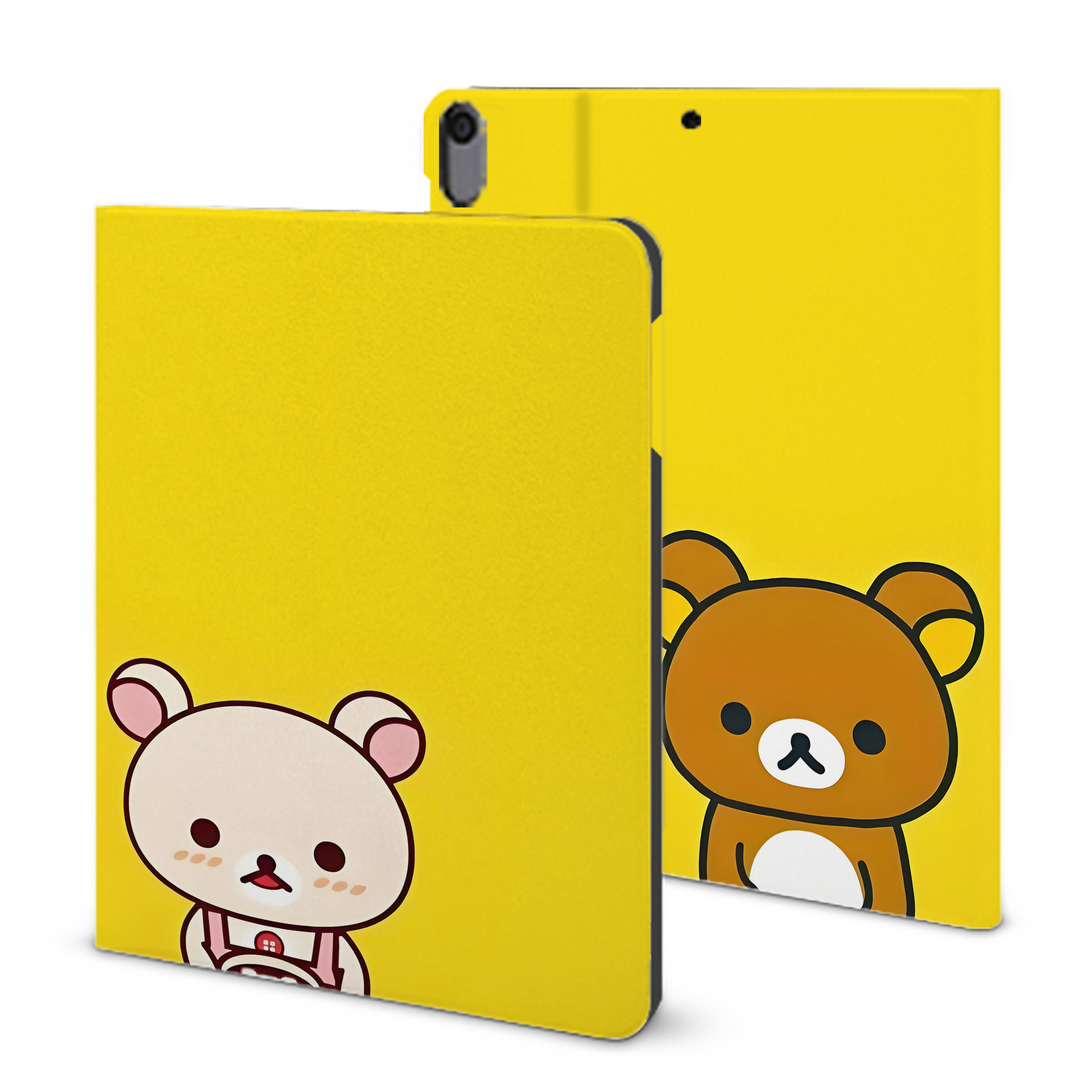 （画像用） リラックマ リラックマ キイロイトリ Rilakkuma Korilakkuma Kiiroitori IPad ケース ブック型 PUレザー TPU 耐衝撃 軽量 薄型 ペン収納なし 全面保護 IPad 各モデル対応